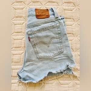 Levi's Wedgie Denim Shorts Light Blue 26